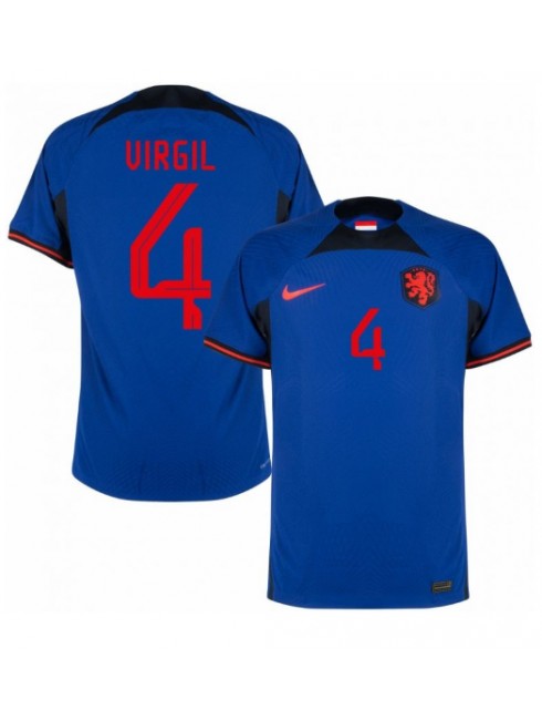 Niederlande Virgil van Dijk #4 Auswärtstrikot WM 2022 Kurzarm